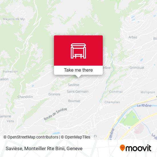 Savièse, Monteiller Rte Binii map