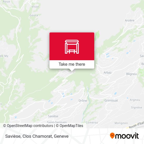 Savièse, Clos Chamorat map