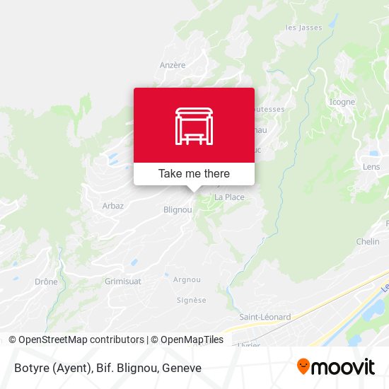 Botyre (Ayent), Bif. Blignou map