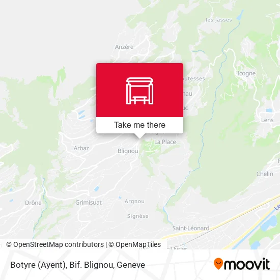 Botyre (Ayent), Bif. Blignou map