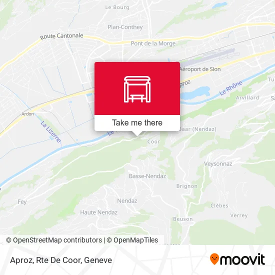 Aproz, Rte De Coor map