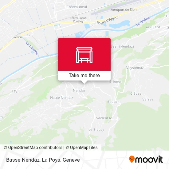 Basse-Nendaz, La Poya map