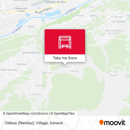 Clèbes (Nendaz), Village map