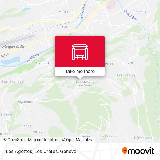 Les Agettes, Les Crêtes map