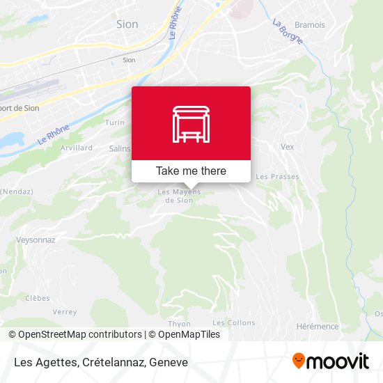 Les Agettes, Crételannaz map
