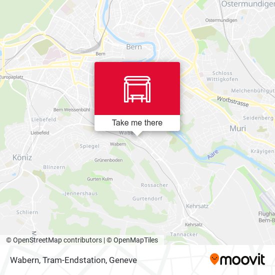 Wabern, Tram-Endstation map