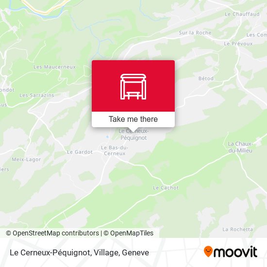 Le Cerneux-Péquignot, Village map