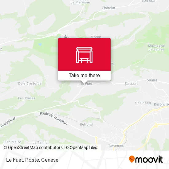 Le Fuet, Poste map