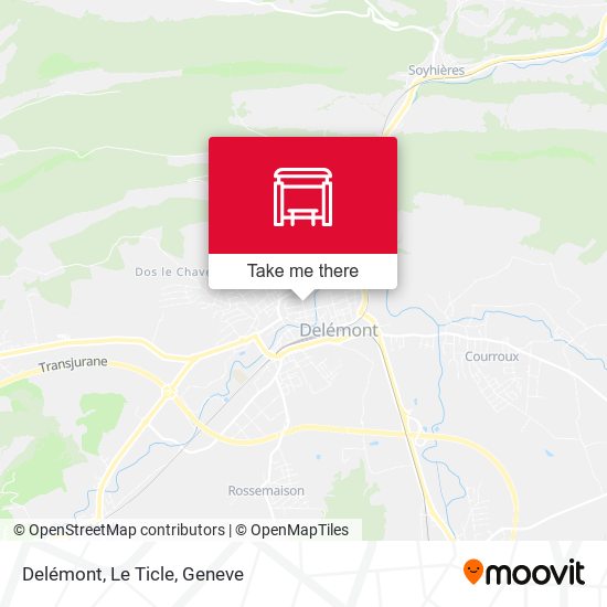 Delémont, Le Ticle map