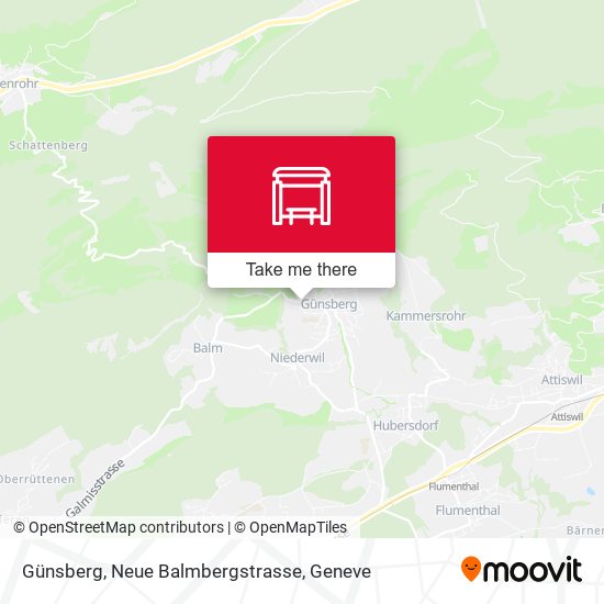 Günsberg, Neue Balmbergstrasse map