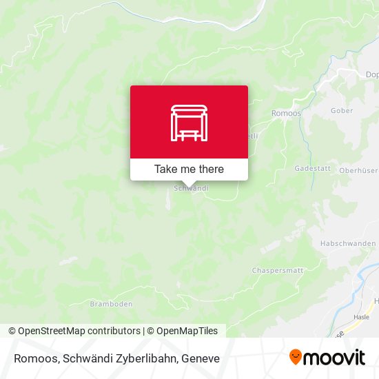 Romoos, Schwändi Zyberlibahn map