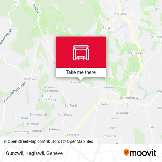 Gunzwil, Kagiswil map