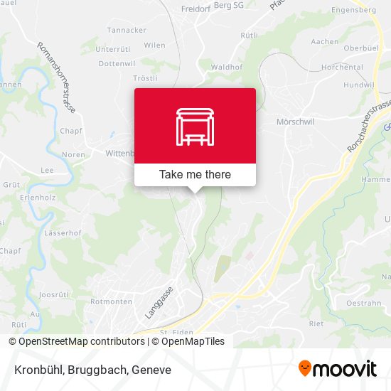 Kronbühl, Bruggbach map