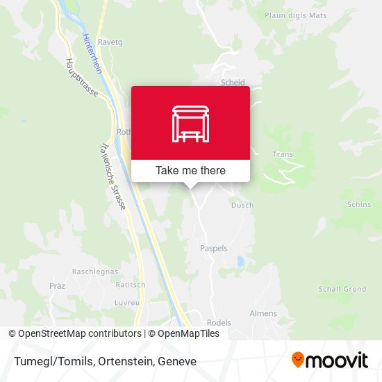 Tumegl/Tomils, Ortenstein map