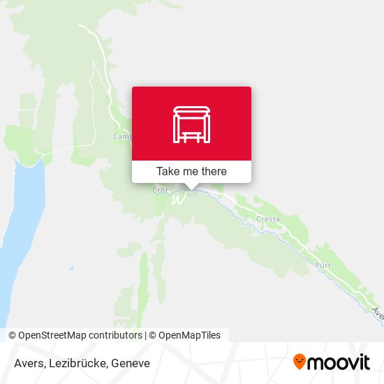 Avers, Lezibrücke map