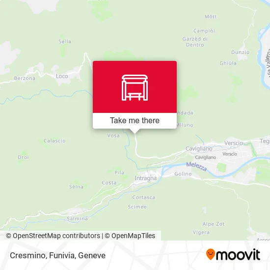 Cresmino, Funivia plan