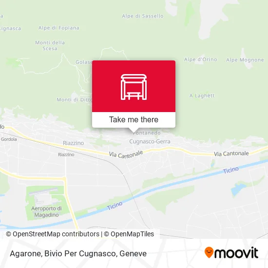 Agarone, Bivio Per Cugnasco map