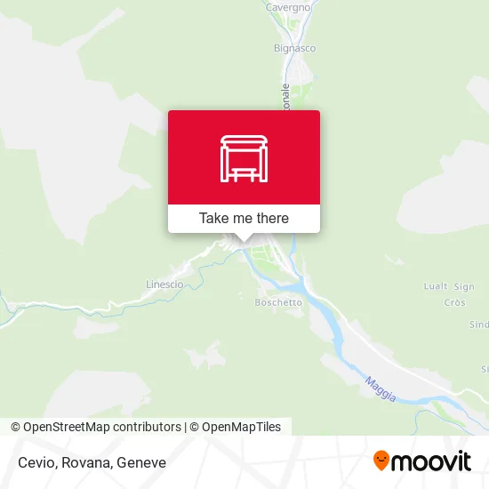 Cevio, Rovana map