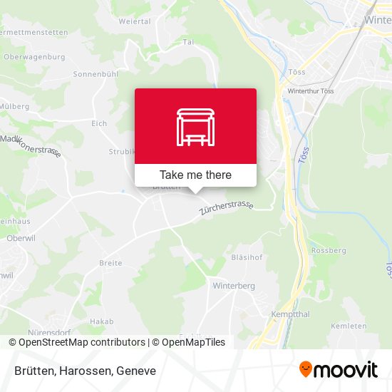 Brütten, Harossen map