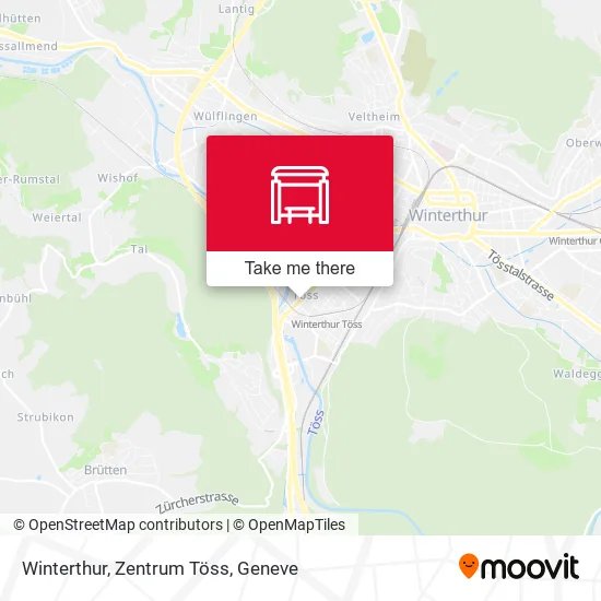 Winterthur, Zentrum Töss map
