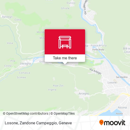 Losone, Zandone Campeggio map