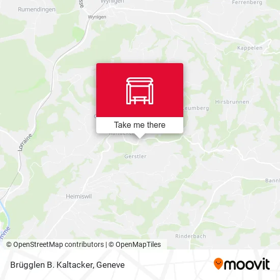 Brügglen B. Kaltacker map