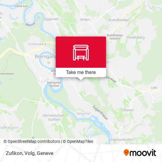 Zufikon, Volg map