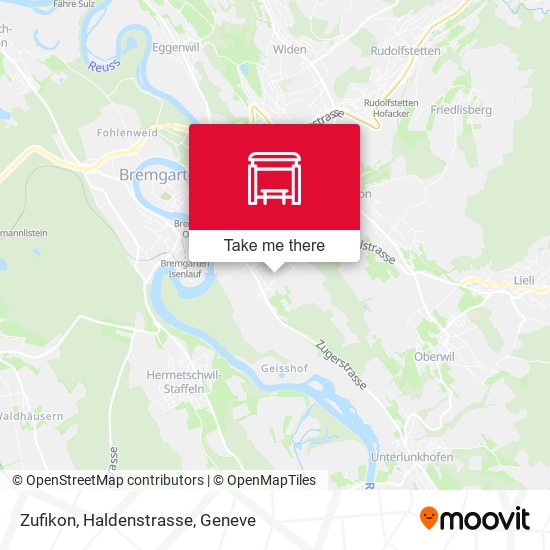 Zufikon, Haldenstrasse map