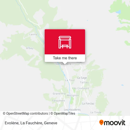 Evolène, La Fauchère map