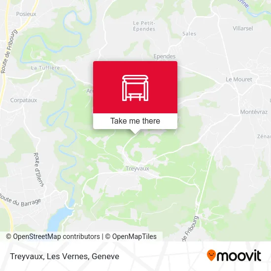 Treyvaux, Les Vernes map