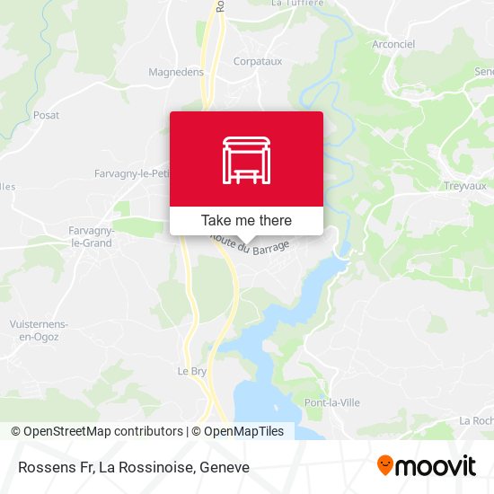 Rossens Fr, La Rossinoise map