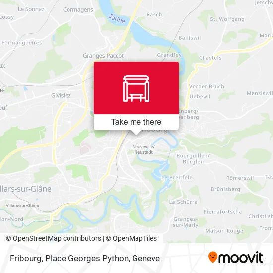 Fribourg, Place Georges Python plan