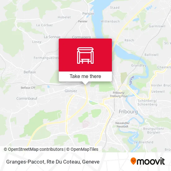 Granges-Paccot, Rte Du Coteau map