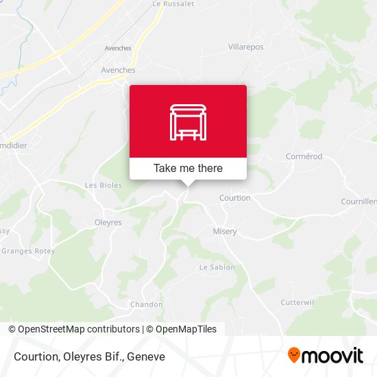 Courtion, Oleyres Bif. map
