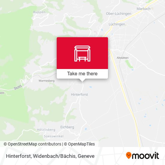 Hinterforst, Widenbach/Bächis map