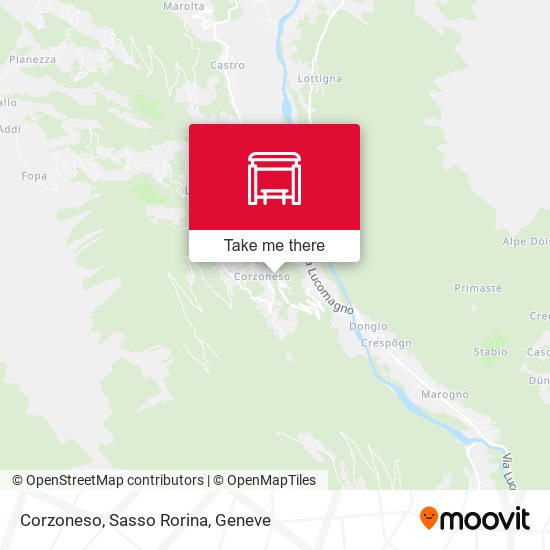 Corzoneso, Sasso Rorina map