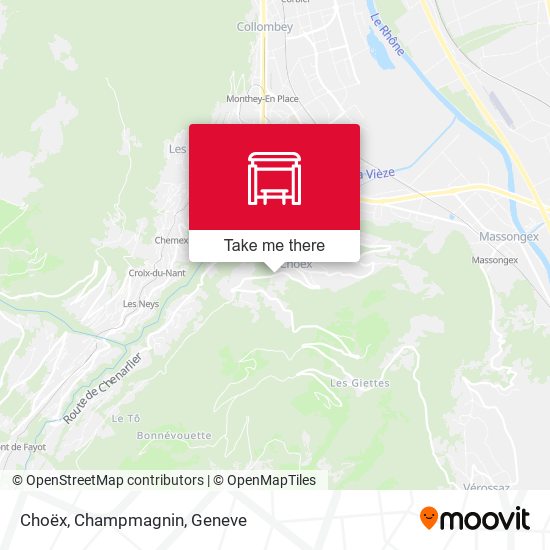 Choëx, Champmagnin map