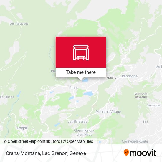 Crans-Montana, Lac Grenon map