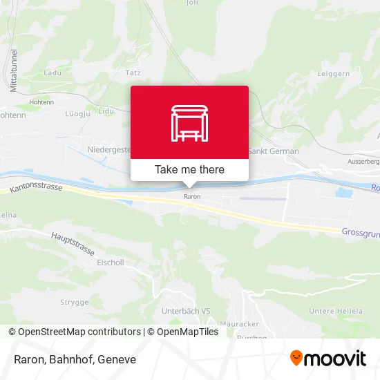 Raron, Bahnhof map