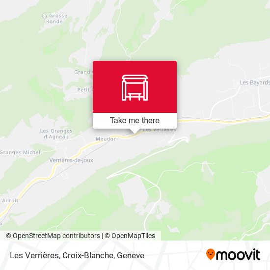 Les Verrières, Croix-Blanche map