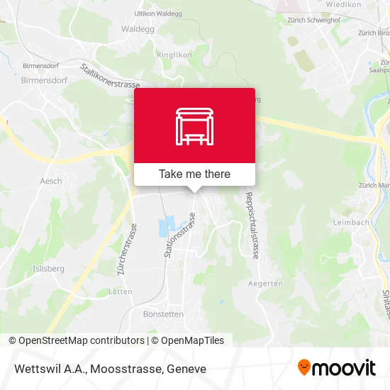 Wettswil A.A., Moosstrasse map