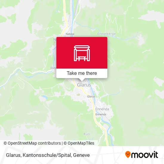 Glarus, Kantonsschule/Spital map