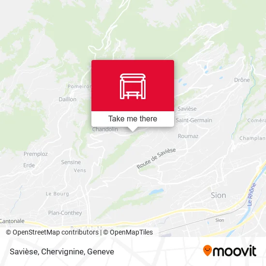 Savièse, Chervignine map