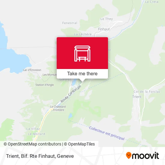 Trient, Bif. Rte Finhaut map