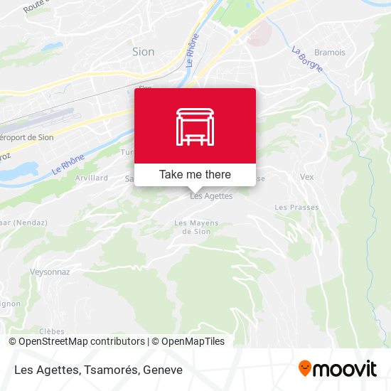 Les Agettes, Tsamorés map