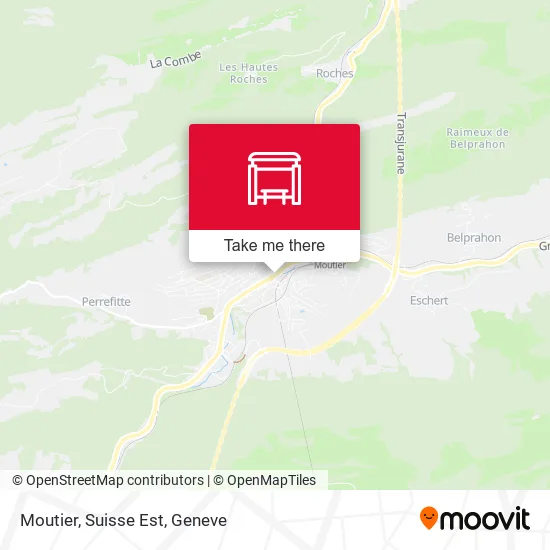 Moutier, Suisse Est map
