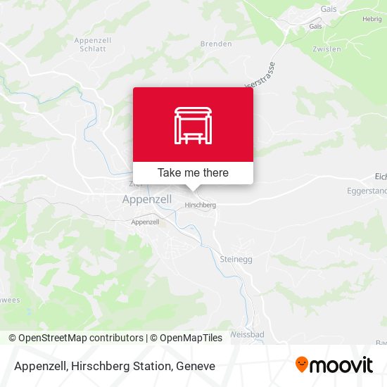 Appenzell, Hirschberg Station map