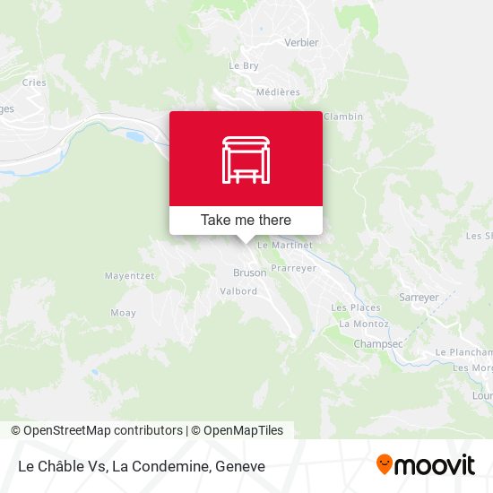 Le Châble Vs, La Condemine map