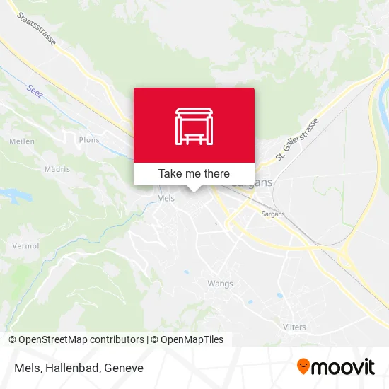 Mels, Hallenbad map