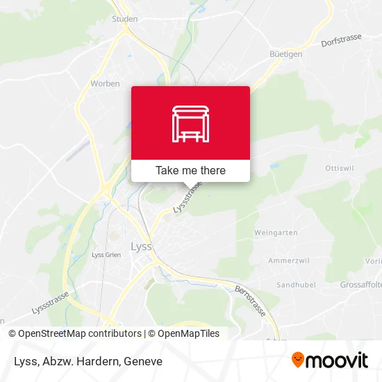 Lyss, Abzw. Hardern map